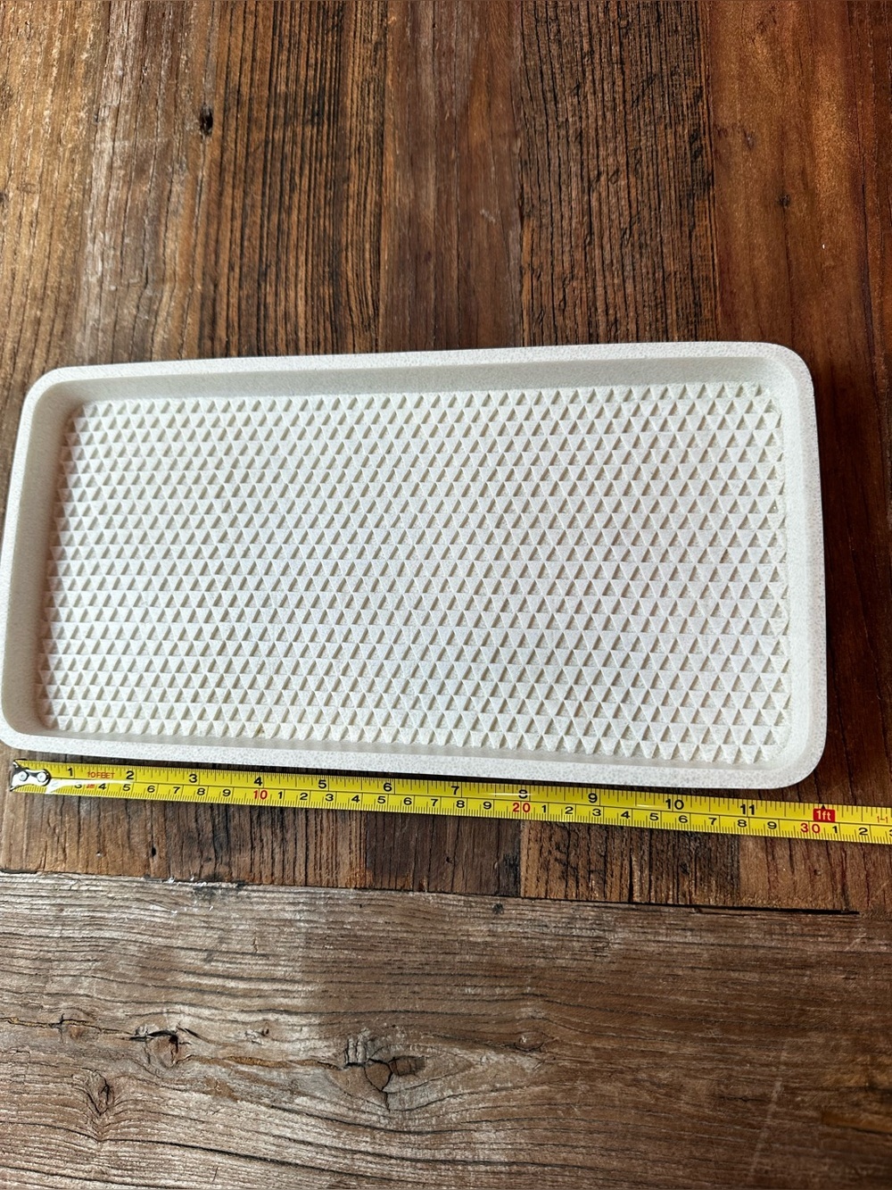 Textured cream Rectangular Tray - Picture 4 of 5